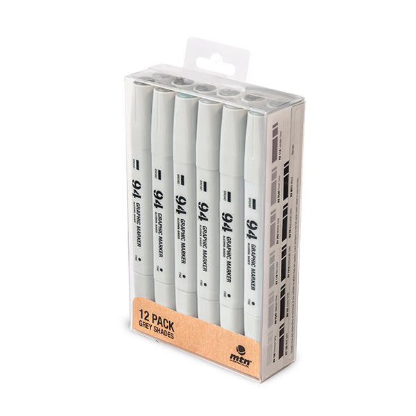 MTN 94 Graphic Marker 12 Pack - Greyscale